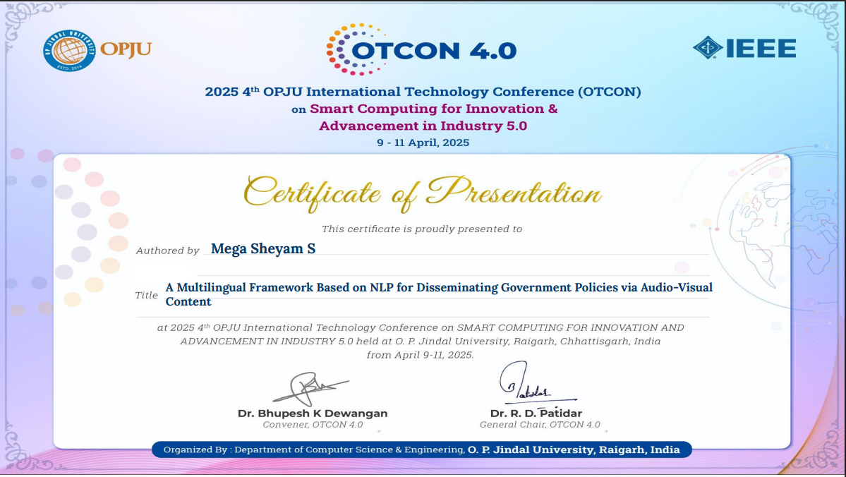 Paper Publishing Certificate