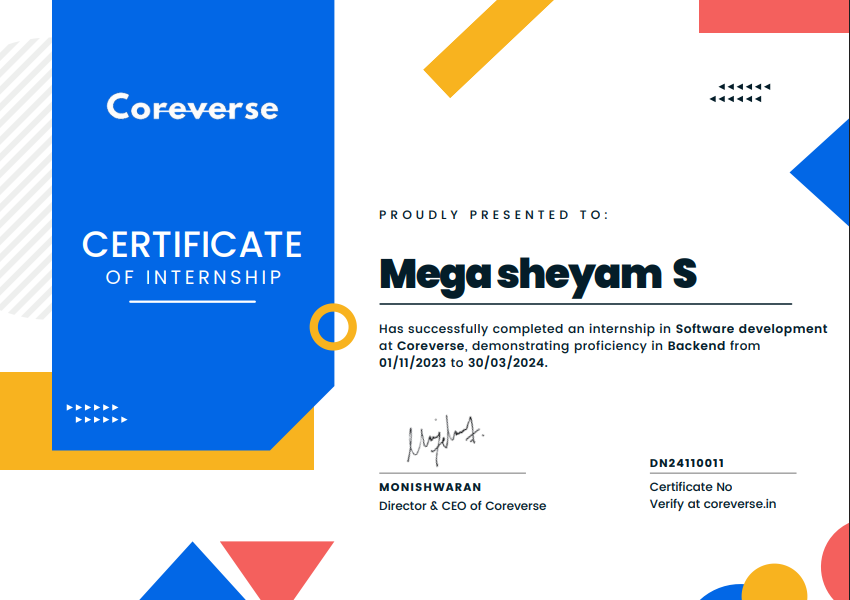 Internship Certificate